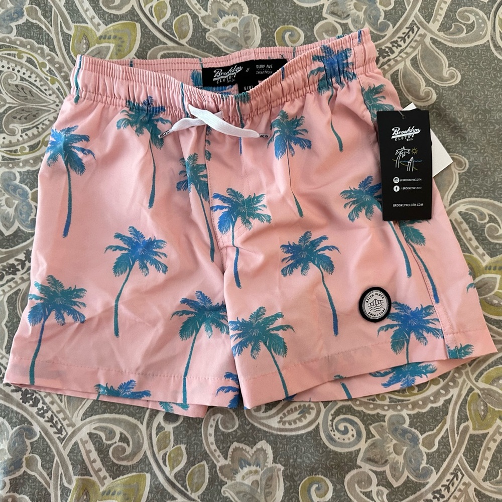 Brooklyn Cloth Pink and Blue Swim Trunks NWT